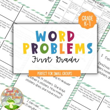 Preview of Free 1st Grade Word Problems--Progress Monitoring