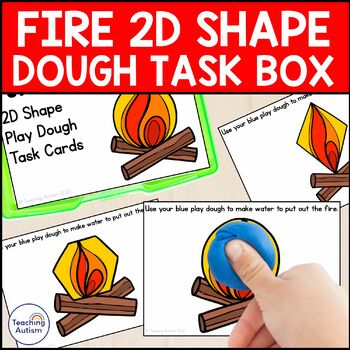 Preview of Free 2D Shape Fire Safety Play Dough Cards | Free Task Box