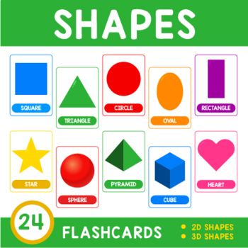 Preview of Shape Flashcard Set • 26 Cards • Upper and Lowercase • Printable and Digital PDF
