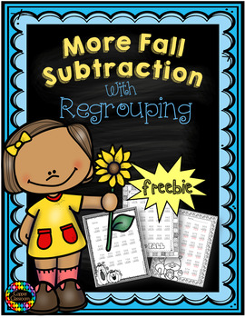 Preview of Free 3.NBT.2 More Fall Themed 3 Digit Subtraction With Regrouping