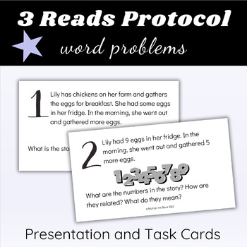 Preview of Free 3 Reads Protocol Math Word Problems Addition Subtraction within 10, 20, 30