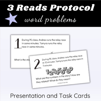 Preview of Free 3 Reads Protocol Math Word Problems Back to School