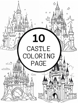 Preview of Free 3 sample Of Realistic Castle Coloring Pages For Teens And Adults