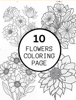 Preview of Free 3 sample Of Realistic Flowers Coloring Pages For Teens And Adults