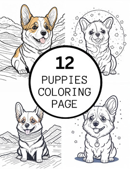 Preview of Free 3 sample Of Realistic Puppies Coloring Pages For Teens And Adults