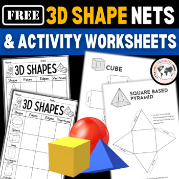 Preview of Free 3D Shapes Nets and Exploring Shape Worksheets | Activities | Crafts