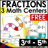 Free 3rd-5th Grade Math Centers | 3 Fraction Centers | Fra