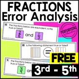 Free 3rd-5th Grade Math Centers | Fraction Error Analysis 