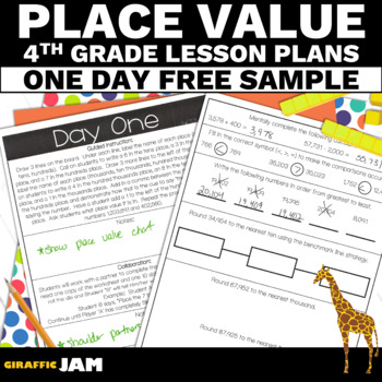 Preview of Free 4th Grade Math Place Value Lesson Plans to Teach a Place Value Unit