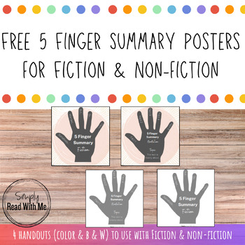 Preview of Free 5 Finger Summary for Fiction &  Nonfiction
