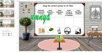 Preview of 5 Pillars of Islam Drag and Drop Activity Editable Slides
