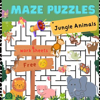 Preview of Free!!! 6 More Mini Mazes / Puzzles with Solutions / Answers Clip Art Commercial