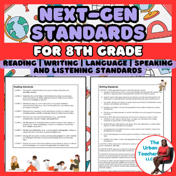 Preview of Free 8th Grade Next Generation Social Studies Standards Guide