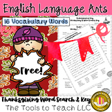 Free A Thanksgiving Vocabulary Word Search and Key Printab