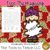 Free A Thanksgiving Vocabulary Word Search and Key Printab