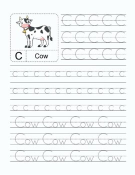 Free A-Z Animals & Alphabet (Handwriting Workbook) by Teach by Luksorn