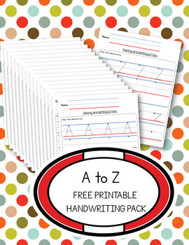 Preview of Free A - Z Handwriting Packet