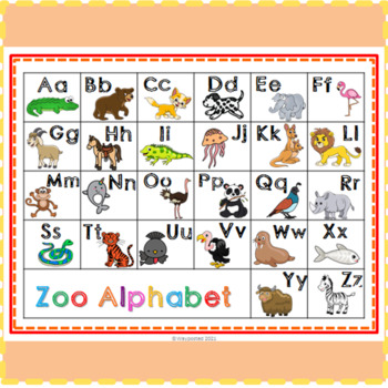 Free A to Z Zoo Themed Phonics Alphabet Chart by Waypostedrays | TpT