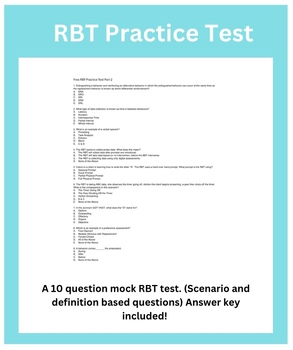 Preview of Free ABA RBT Practice Test Part 3