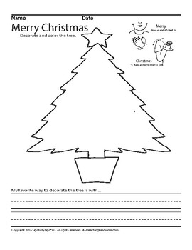 Preview of Free ASL Christmas Tree Sign Language Coloring Sheet