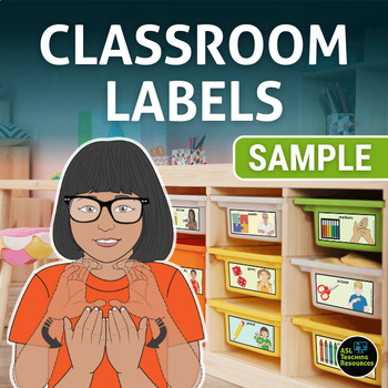 Preview of Free ASL Classroom Labels (Sign Language)