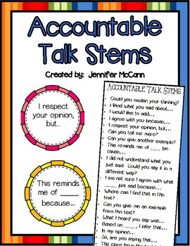 Preview of Free Accountable Talk Stems