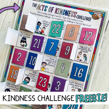 Preview of Free Act of Kindness Challenge Printable for Building Classroom Community
