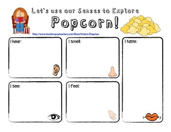 Preview of Free Activity - Exploring Popcorn with Five Senses