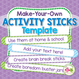 Summer Boredom Busters Activity Sticks for Kids | Free Act