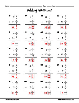 free adding fractions worksheet by breeze through math tpt