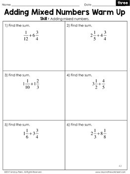 free adding mixed numbers lesson 5th grade curriculum sample by