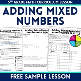 Free Adding Mixed Numbers Lesson : 5th Grade Curriculum Sample