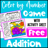 Free Addition Color by Number Game: Bonus Addition Coloring Sheet