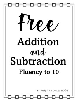 Preview of Free Addition and Subtraction within 10 Worksheets