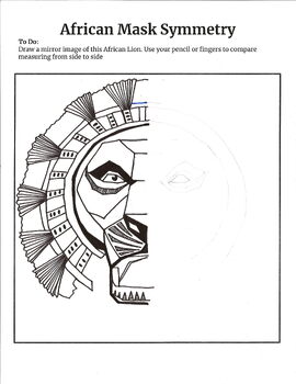 Preview of Free African Mask Mirror Drawing Practice Handout       (1 page)
