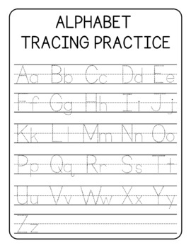 Free Alphabet A - Z Letter Tracing Practice Worksheet Printable | TPT