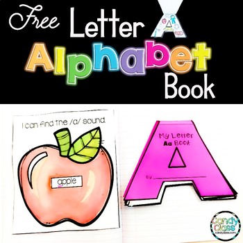Preview of Free Alphabet Book Letter A Recognition Handwriting Beginning Sounds Activity