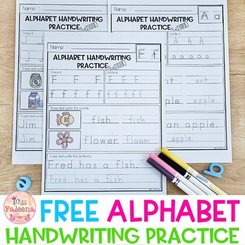 Preview of Free Alphabet Letters Handwriting Practice