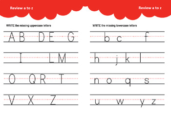 free alphabet a to z letter writing practice kindergarten worksheets not trace