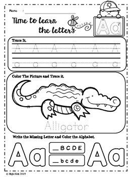 Free Alphabet Worksheets by High kids | Teachers Pay Teachers