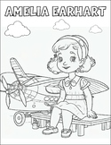 Free Amelia Earhart Coloring Page | Women's History Month 