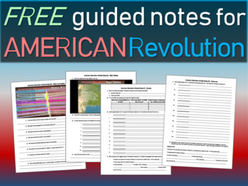 Preview of Free! American Revolution Guided Notes
