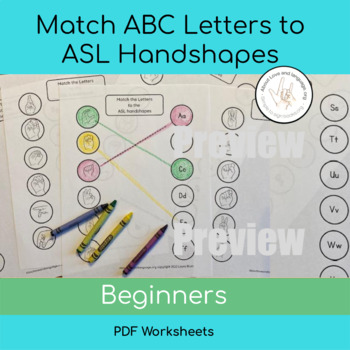 Preview of Free American Sign Language and ABC Matching worksheet