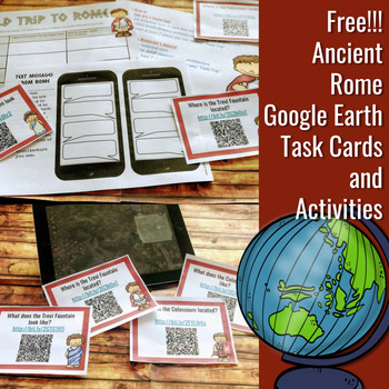 Preview of Free!!! Ancient Rome Google Earth Task Cards and Activities