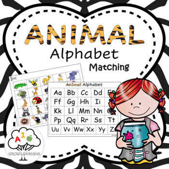 Free Animal Alphabet Matching for Pre K by Grow Learning | TpT