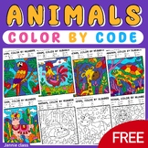 Free Animals Coloring Pages Math Color by Number Color by 