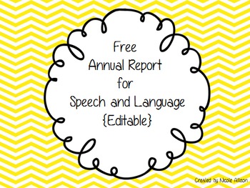 Preview of Free Annual Report for Speech and Language {editable}
