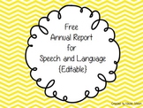 Free Annual Report for Speech and Language {editable}