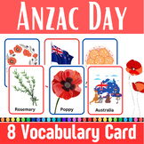 Free Anzac Day Vocabulary Card - Anzac Day Activities