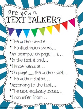 Preview of {Are You a Text Talker?} Using the Language of Textual Evidence: ELA CCSS 1